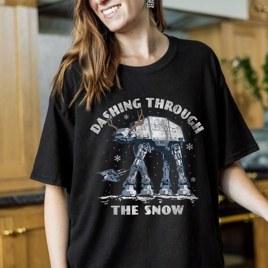 Disney Star Wars Christmas AT-AT Walker Dashing Through The Snow T-Shirt