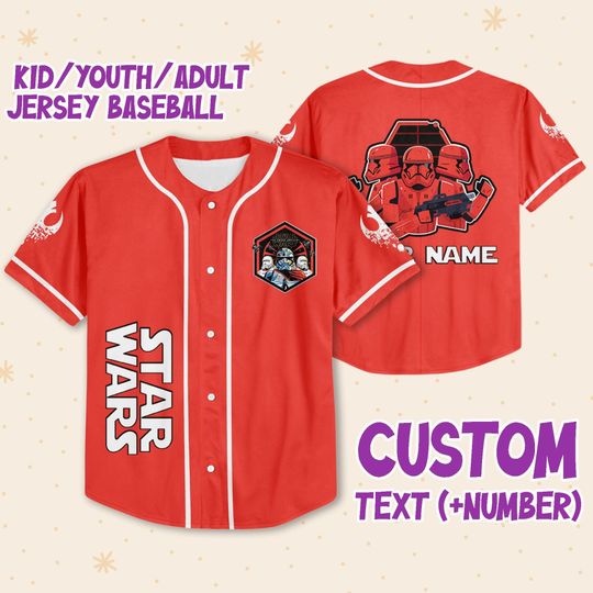 Personalize Star Wars The force Awakens Baseball Jersey
