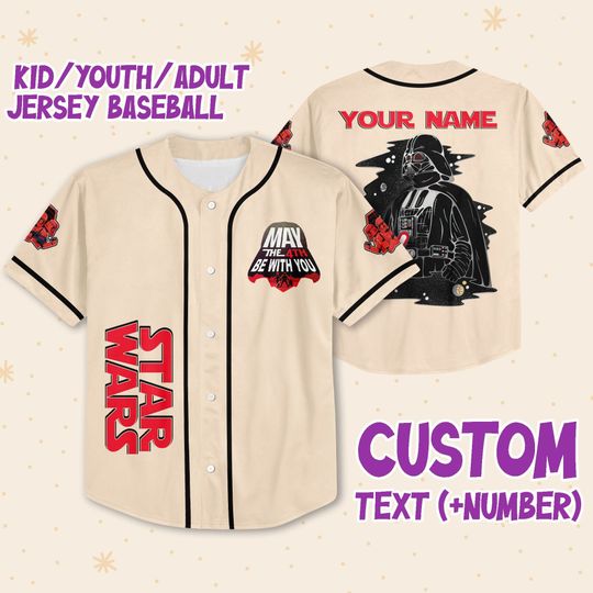 Personalize Star Wars May The Force Be With Baseball Jersey