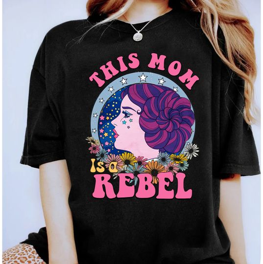 Disney Star Wars Floral Leia Princess Portrait Shirt, This Mom Is a Rebel Shirt