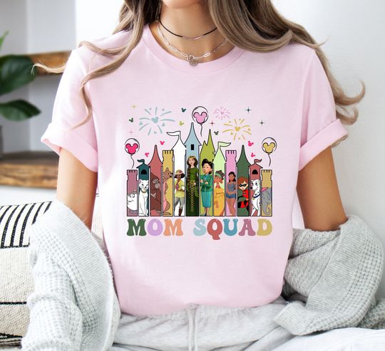 Disney Mom Squad Shirt, Disney Mom Castle Balloon Shirt