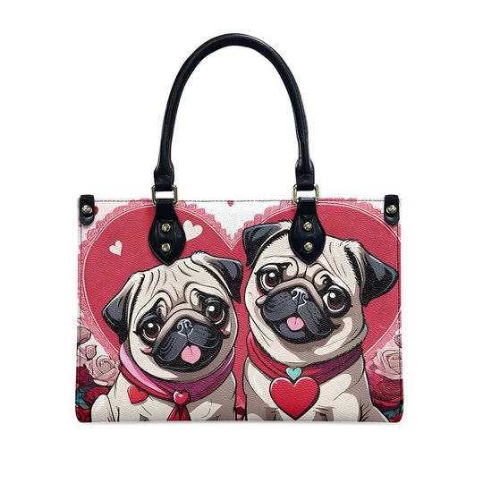 Pug love Leather Bags, Dog Lover Gift, Gift for Women