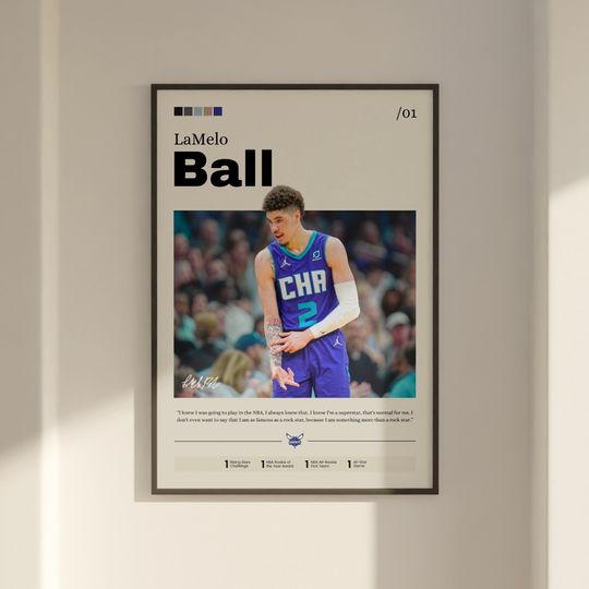 LaMelo Ball Poster, Basketball Poster, NBA Player Home Decor Art, Charlotte Hornets Print, LaMelo Ball Fan Gift