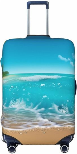 Tropical Blue Sea Luggage Cover, Summer Travel Luggage Cover
