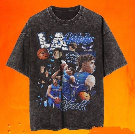 Vintage Wash Lamelo Ball  T-shirt, Vintage Lamelo Oversize T Shirt, Lamelo Ball 90s Vintage Unisex T-Shirt, Basketball Player Graphic Tee