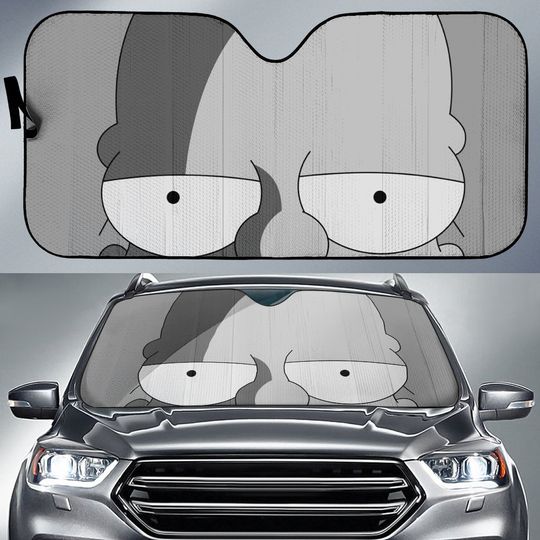 Homer Eyes Car Sunshade, Funny Car Sunshade