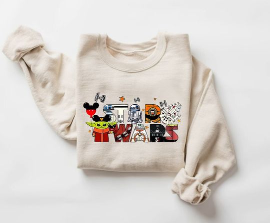 Star Wars Character Sweatshirt, Disney Star Wars , Disney Character Sweatshirt, Star Wars Galaxy Sweater, Disney Star Wars Sweatshirt