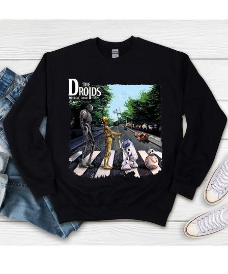 Star Wars Sweatshirt, Droids Abbey Road T-Shirt, Movie Music Mashup Adults Gift For Men Sweatshirt, Disney Shirt, Star Wars Gift