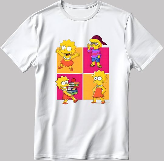 Lisa Simpson Moods Short Sleeve T-Shirt