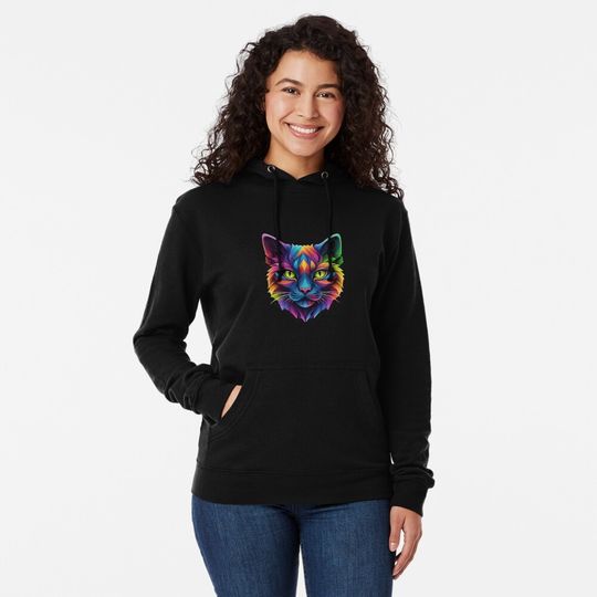 A colorful cat design Hoodie