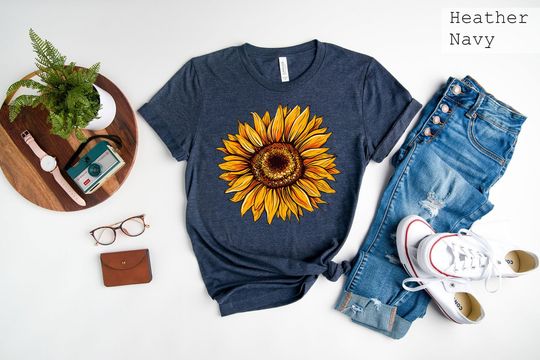 Sunflower Shirt, Flower Print Shirt, Womens Garden Shirt, Funny Sunflower Shirt, Floral Shirt, Plant Sunflower Shirt,Sunshine Shirt
