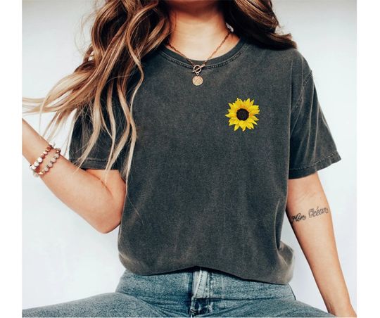 Sunflower Shirt, Floral Tee Shirt, Flower Shirt,Garden Shirt, Womens Fall Shirt, Sunflower Tshirt Sunflower Shirts Sunshine Tee OK