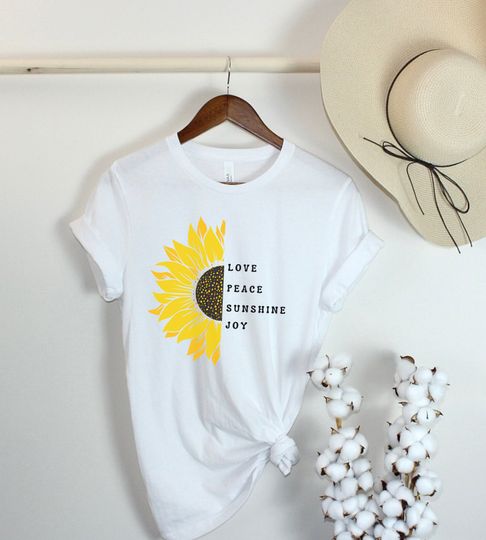 Sun Flower t-shirt, Wild Flower Shirt, Flower Tee, Floral Print T-Shirt, Flower lover, Vintage Sunflower Tee shirt gift, Yellow Sun Flower