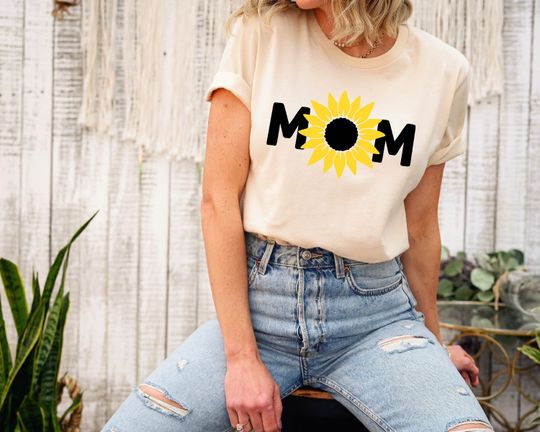 Mom Sunflower Yellow Flower Comfort Colors Shirt, Sunflower Shirt, Flower Print Shirt, Mama Garden Shirt