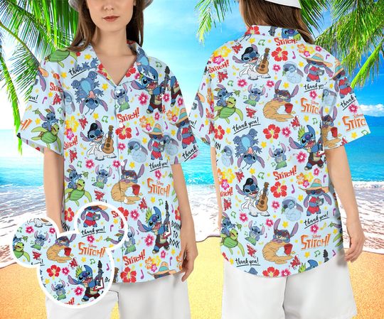 Stitch Vacation Hawaiian Shirt, Cute Stitch Summer Hawaii Shirt