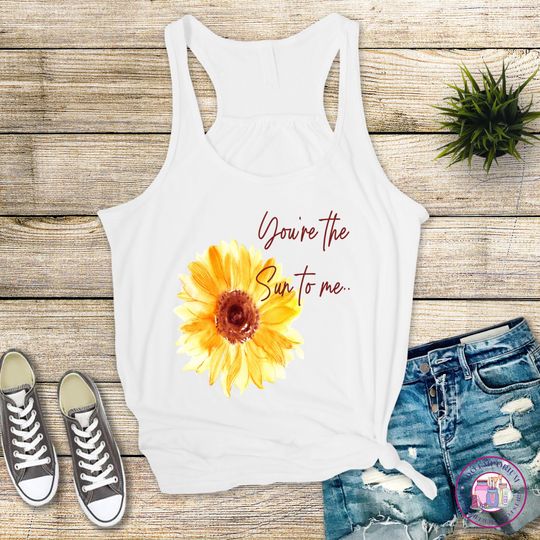 Sunflower Western Tank Top, Racer Back Tee Shirt, Fall Western Theme Tank Top, Custom Sunflower Tank Tops For Her, Country Concert Shirts