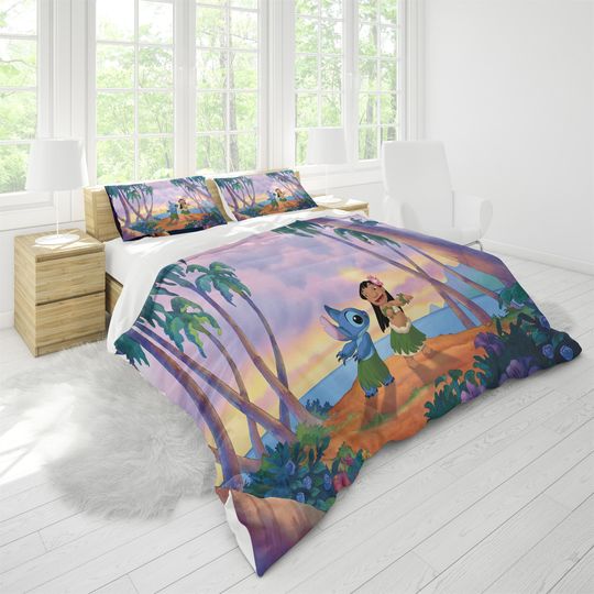 Disney Stitch Printing Bedding Set, Disney Bedding Set