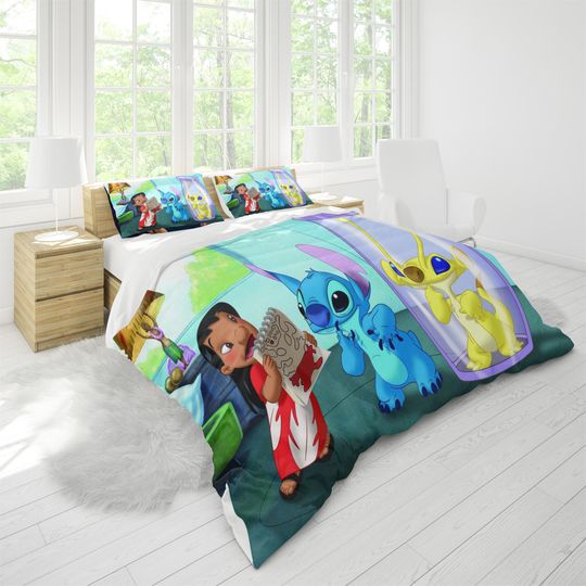 Disney Stitch Printing Bedding Set, Disney Bedding Set