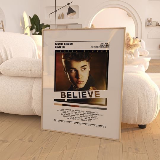 Justin Bieber - Believe Album Poster / Album Cover Poster / Room Decor / Wall Art / Music Gifts / Justin Bieber Album