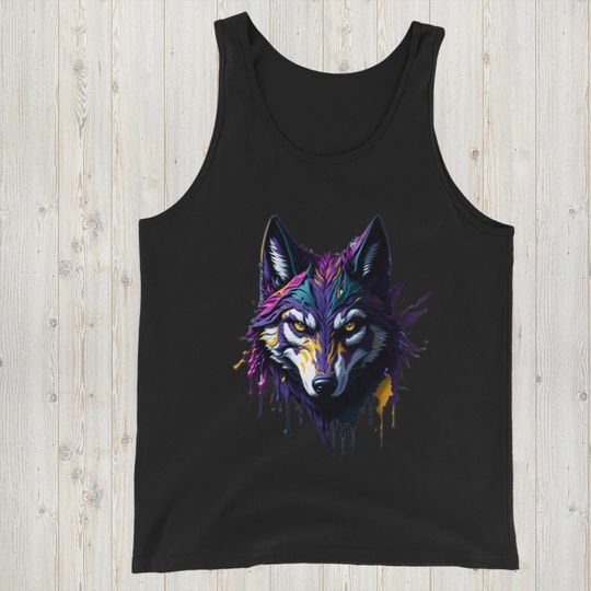 Wolf Tank Top, Wolf Lover Gift, Animal Tank Top