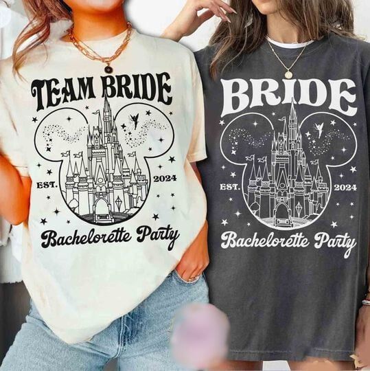 Magical Disney Castle Team Bride and Bride To Be Mickey T-shirt, Disney Bachelorette Party Squad Tee, WDW Disneyland Family 2024 Trip