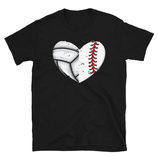 Love Volleyball Heart Shirt, Love Baseball Heart Shirt, Baseball and Volleyball T Shirt, Baseball Coach Gift, Volleyball Coach, Sports Fan