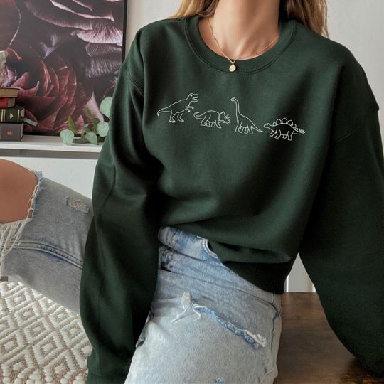 Dinosaur Print Sweatshirt, Paleontology Shirt, Dino Shirt, Dinosaur Lover Gifts