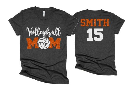 Glitter Volleyball Mom  Shirt | Volleyball Shirt | Volleyball Bling | Volleyball Spirit Wear | Bella Canvas T-shirt | Adult