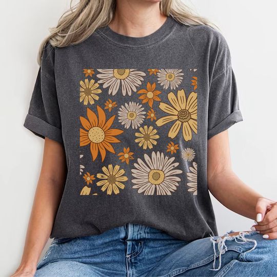 Flowers Tshirt, Boho Wildflowers shirt,Boho Flowers Shirt