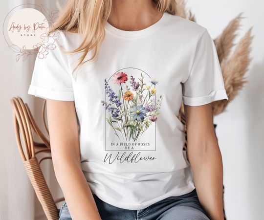 Wildflower T-Shirt, Pressed Flower, Botanical T shirt