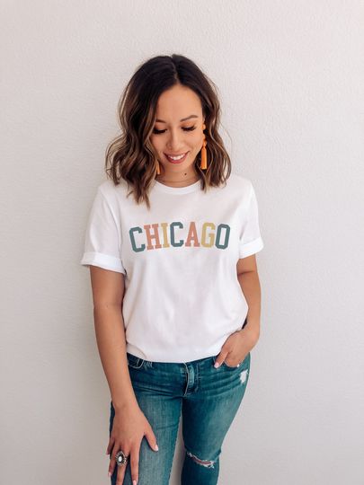 Chicago Shirt, Chicago Tshirt, Retro Shirt, Vintage Tshirt, Chicago Gifts, State Shirt