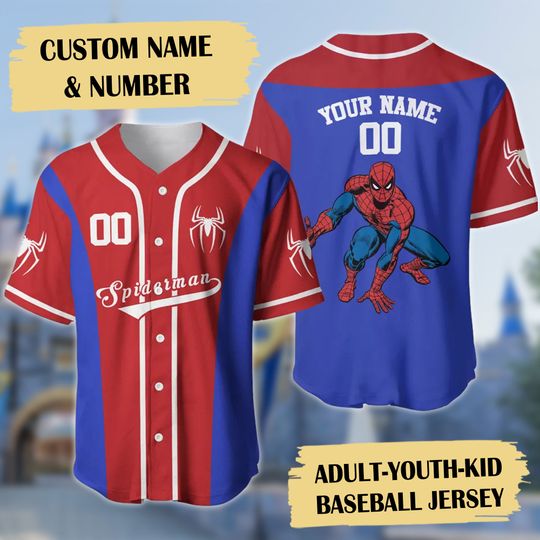 Personalized Spider Superhero Baseball Jersey