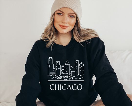 Chicago Sweatshirt, Chicago Sweater, Chicago Gift, Chicago Gift for Her