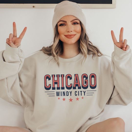 Chicago Sweatshirt, Vintage Inspired Distressed Chicago Sweatshirt, Chicago State Gift
