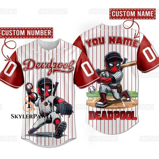 Deadpool Baseball Jersey, Deadpool Shirt, Deadpool Jersey