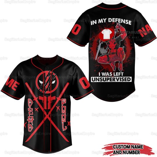 Custom Deadpool Baseball Jersey, Deadpool Baseball Shirt