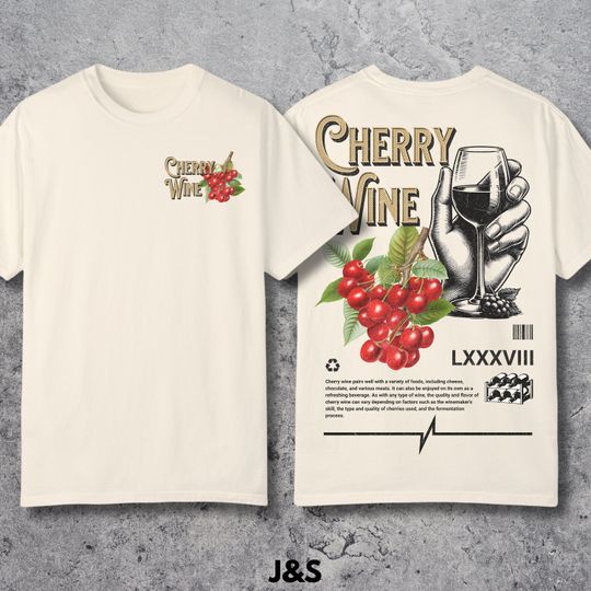 Vintage Cherry Wine Shirt, Retro Wine Vintage Graphic T-Shirt, Retro Cherry Wine Tee