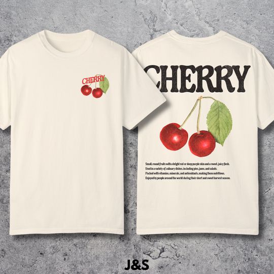 Vintage Cherry Fruit Shirt, Retro Fruits Vintage Graphic T-Shirt, Retro Cherry Tee