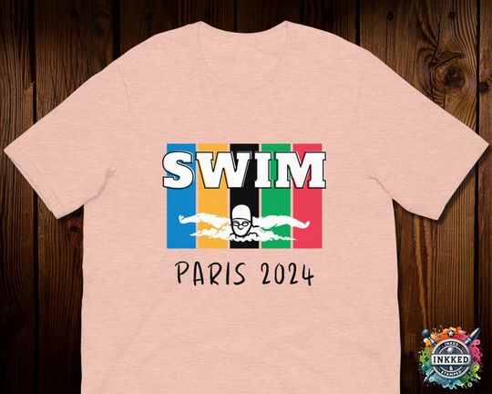 Paris 2024 T-Shirt, Bold Swimmer Graphic, Olympic Fan Gift