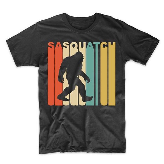 Men's Sasquatch Shirt - Vintage 1970's Style Sasquatch Silhouette Bigfoot T-Shirt
