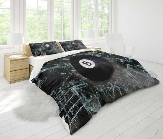 Black 8 Ball Printing Printed Fashion Bedding Set
