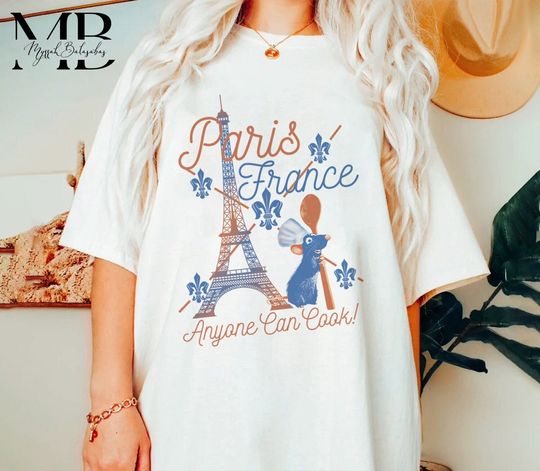 Paris France Anyone Can Cook Ratatouille T-Shirt, Disney Remy T-Shirt