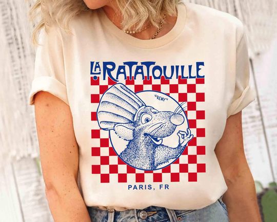 Disney Ratatouille Remy Paris Checkerboard Shirt, Birthday Gift