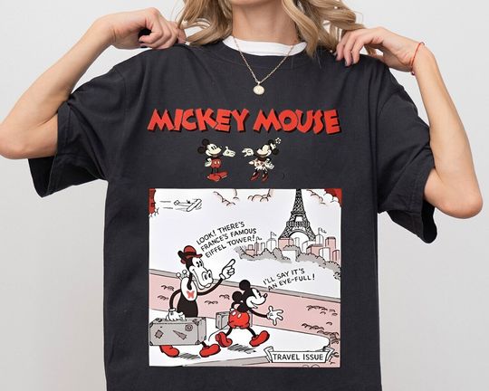 Mickey And Minnie In Paris Shirt, Eiffel Tower Mickey And Minnie Shirt