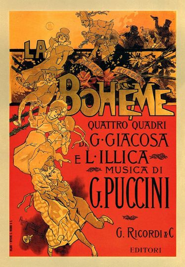 Vintage Art Nouveau La Boheme Opera Reproduction Poster