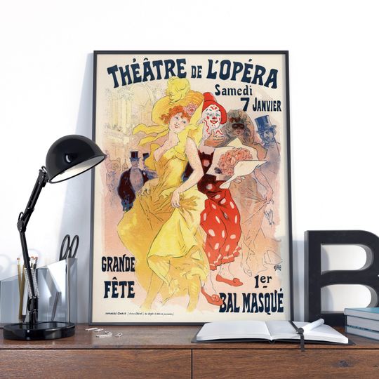 Theatre de l'Opera Poster, Vintage Home Decoration
