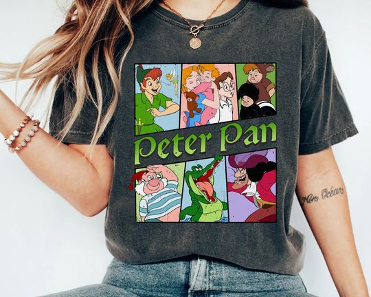 Disney Peter Pan Captain Hook Tinker Bell Smee Vintage  T-shirt