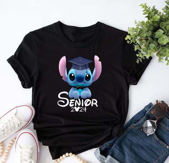 Stitch Graduate 2024 Shirt, Disney Graduation Shirts, Class Of 2024 Tee, From The Tassel To The Castle Shirt, Senior Class Sweatshirt