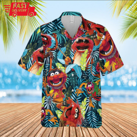 Let's Drum Animal The Muppets Green Tropical 3D HAWAII Shirt Halloween Gift