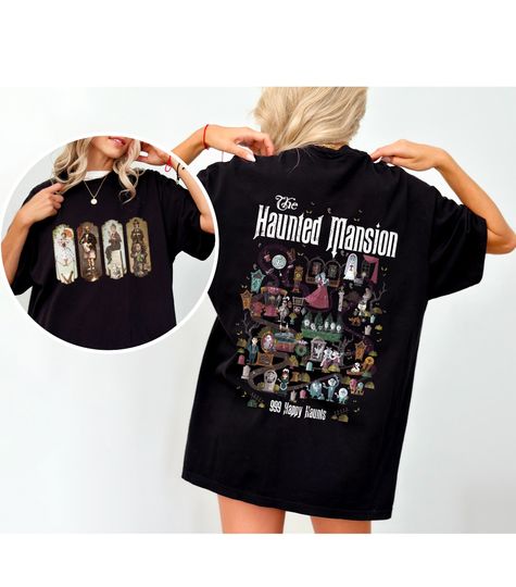 The Haunted Mansion Map Shirt, Oversized Shirt, Retro The Haunted Mansion Map, Stretching Room Shirt